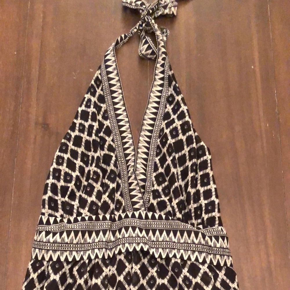 BCBG Halter Black & White Dress